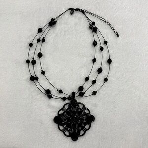 Lia Sophia Moonstruck Necklace - Choker Black Pendant Goth Gothic Punk Emo Woman
